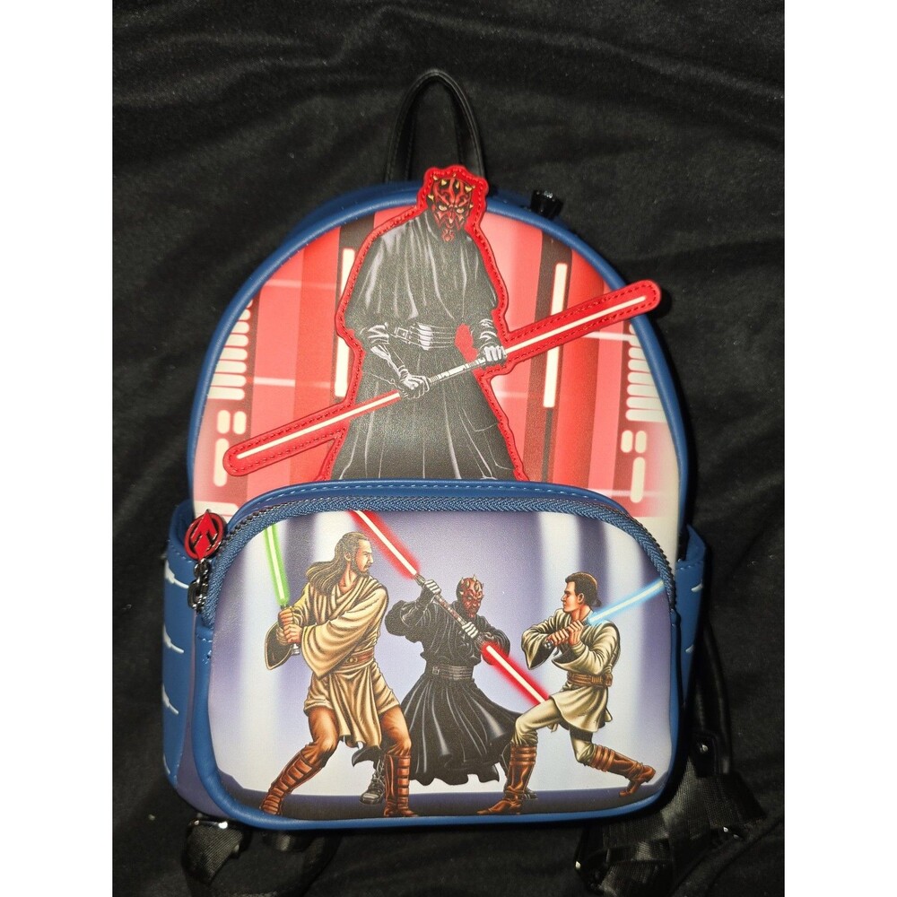 NWOT loungefly Disney star wars Darth maul lightsaber mini backpack bookbag bag!